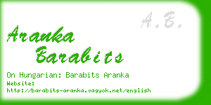 aranka barabits business card